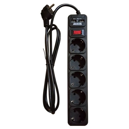 Мережевий фільтр-подовжувач з USB2 Optima Base 5 1,8m BLACK провід 3*0,75мм2 AXXIS