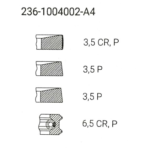 236-1004002-А4 Кільця поршневі ЯМЗ-236, ЯМЗ-238, СМД-60 (130 мм) поршнекомплект BUZULUK Чехія 236-1004002-А4 фото від Мотор-Агро
