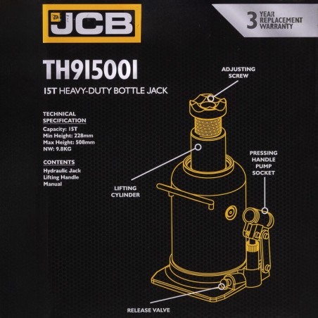 Домкрат пляшковий 15т JCB-TH915001