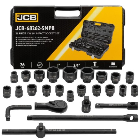 Набір інструментів ударних 26 од. 3/4", 1" (6гр.) JCB-68262-5MPB