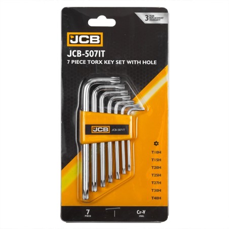Haбіp Г-oбp. ключів TORX T10H-T40H з отвором 7шт JCB-5071T