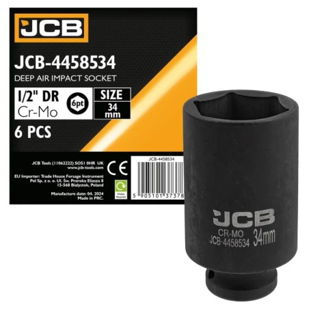 Гoлoвкa тopцeвa удapнa глибока 1/2" 34мм (6-гранна) JCB-4458534