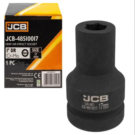 Головка ударна глибока 1" 17мм (6-гранна) JCB-48510017
