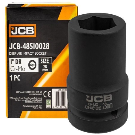 Головка ударна глибока 1" 28мм (6-гранна) JCB-48510028