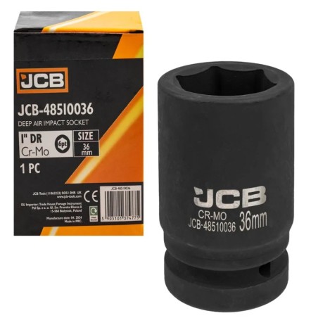 Головка ударна глибока 1" 36мм (6-гранна) JCB-48510036