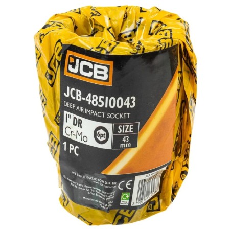 Головка ударна глибока 1" 43мм (6-гранна) JCB-48510043