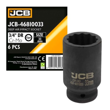 Головка торцева ударна глибока 3/4" 33 мм (12-гранна) JCB-46810033