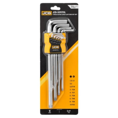 ➤ Haбіp Г-подіб. ключів HEX/TORX 9 од. JCB-5093TXL 60957