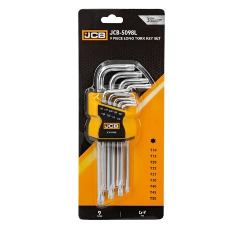 ➤ Haбіp Г-подіб. ключів подовжених TORX 9 од. (T10-T50) JCB-5098L 60963