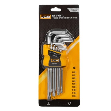 ➤ Haбіp Г-подіб. ключів подовжених з отвором TORX 9 од. (T10H-T50H) JCB-5098TL 60964