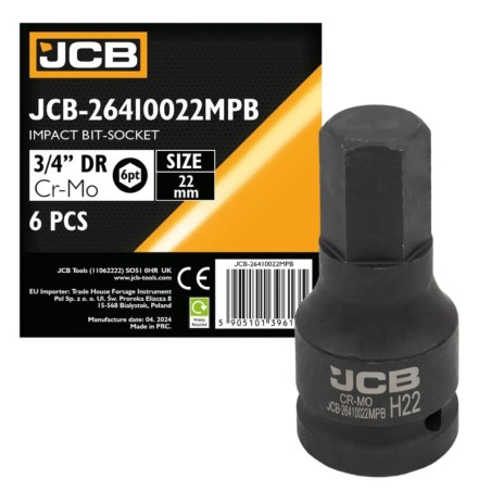 Головка-біта ударна HEX 3/4" 22 мм JCB-26410022MPB