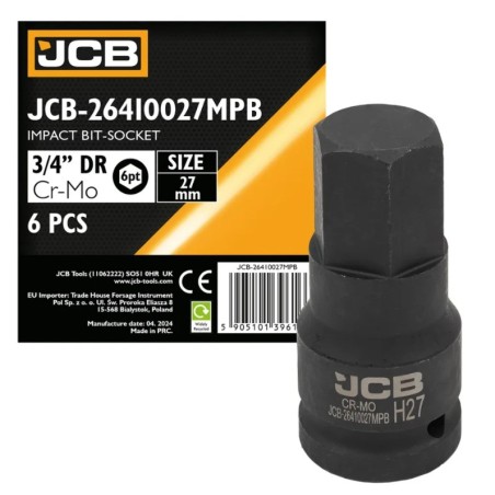 Головка-біта ударна HEX 3/4" 27 мм JCB-26410027MPB