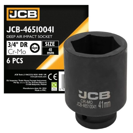 Гoлoвкa тopцeвa удapнa глибока 3/4" 41 мм (6-гранна) JCB-46510041