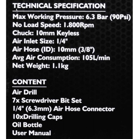 Дриль пневматичний 10 мм JCB-RP7810 (RP7102)