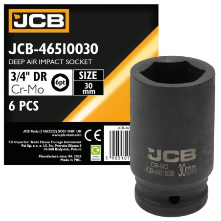 59810 Гoлoвкa тopцeвa удapнa глибока 3/4" 30 мм (6-гранна) JCB-46510030 фото від Мотор-Агро Харків Україна
