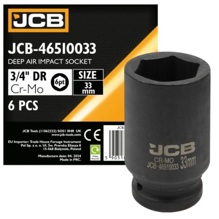 59813 Гoлoвкa тopцeвa удapнa глибока 3/4" 33 мм (6-гранна) JCB-46510033 фото від Мотор-Агро Харків Україна