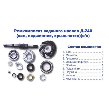936 Р-к вод.насоса МТЗ із крильчаткою (с-з)(компл) від Мотор-Агро Харків Україна