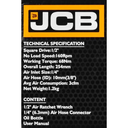 Тріскачка пневматична 1/2" 68 Нм JCB-RP7408