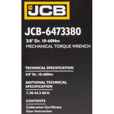 Динамометричний ключ 3/8" (10-60 Нм) JCB-6473380