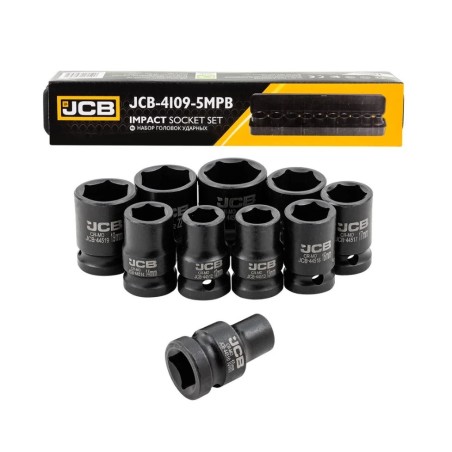 Набір головок ударних в металевому кейсі 10 од. 1/2'' (6-гр.) (10-27 мм) JCB-4109-5MPB