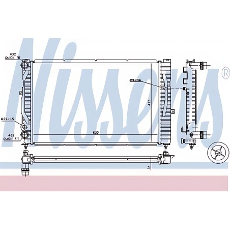 ➤ Радіатор охолодження AUDI A4/S4 (B5) (94-)/ A6/S6 (C5) (97-) (вир-во Nissens) 60299