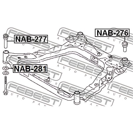 NAB-277 Втулка балки NISSAN QASHQAI 07- задн. міст (Вир-во FEBEST) фото від Мотор-Агро Харків Україна