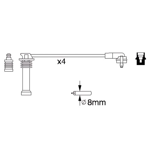 0986356805 Комплект в/в дротів запалювання (вир-во Bosch) фото від Мотор-Агро Харків Україна