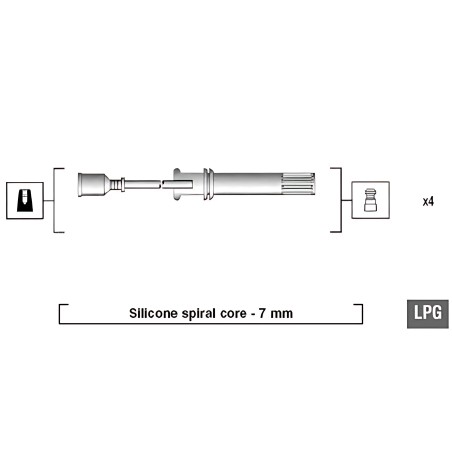➤ Комплект дротів запалювання (вир-во Magneti Marelli кор.код. MSQ0014) 941319170014