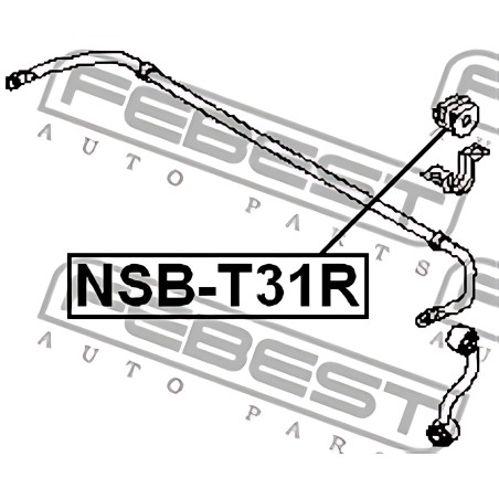 NSB-T31R Втулка стабілізатора NISSAN X-TRAIL(T31) 07-13 зад. міст (Вир-во FEBEST) фото від Мотор-Агро Харків Україна