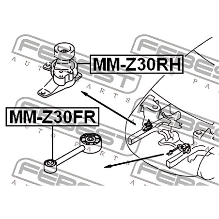 MM-Z30FR Подушка двигуна передня MITSUBISHI COLT (вир-во FEBEST) фото від Мотор-Агро Харків Україна