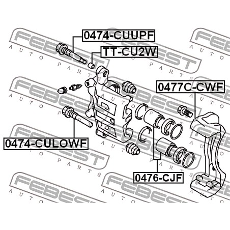 TT-CU2W Заглушка направл. втулки супорта MITSUBISHI OUTLANDER CU 2002-2006 (вир-во FEBEST) фото від Мотор-Агро Харків Україна