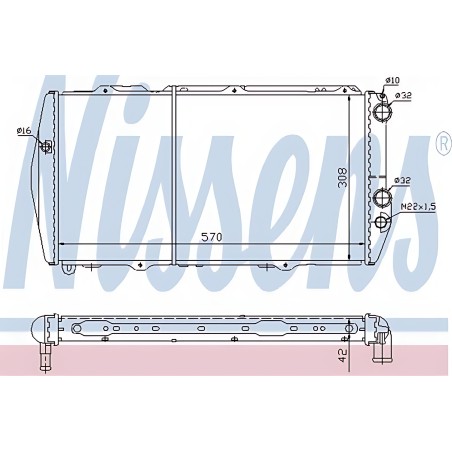 ➤ Радіатор охолодження AUDI 100 (C2) (76-) (вир-во Nissens) 604551