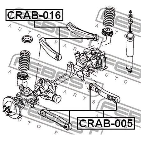 CRAB-005 Сайлентблок важеля JEEP GRAND CHEROKKE I-II 91-05 зад. міст низ (вир-во FEBEST) фото від Мотор-Агро Харків Україна