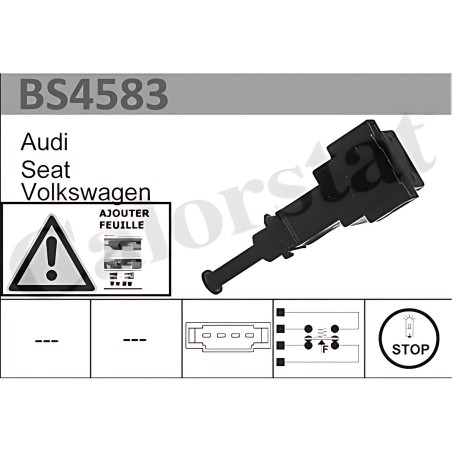 BS4583 Датчик стоп-сигналу AUDI, SEAT, SKODA, VW (вир-во Vernet) фото від Мотор-Агро Харків Україна