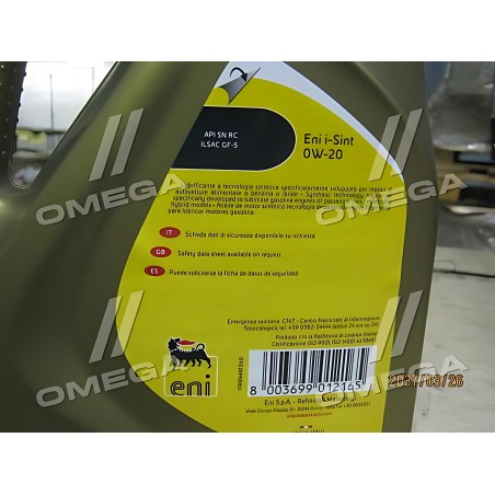 ➤ Олива моторна ENI I-Sint 0W-20 SN RC, ILSAC GF-5 (Каністра 4л) 104497