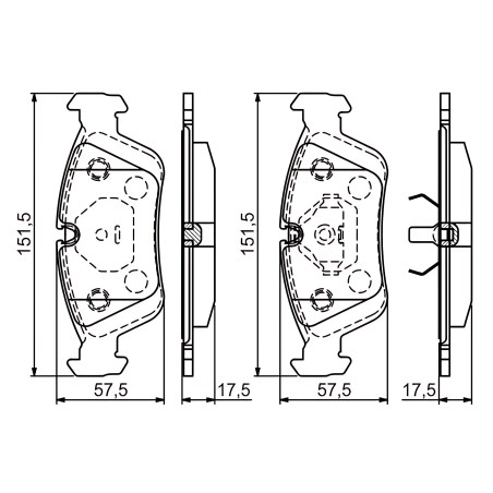 ➤ Колодка гальм. диск. BMW 3 (E36) передн. (вир-во Bosch) 0 986 495 060