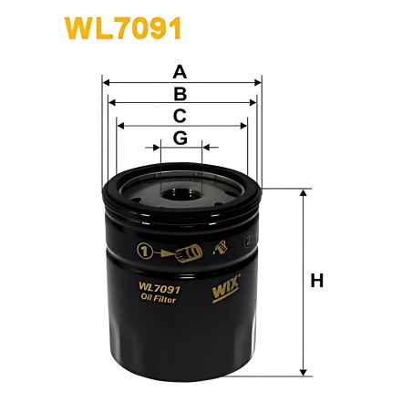 ➤ Фільтр масляний двигуна FIAT WL7091/OP545 (вир-во WIX-FILTERS UA) WL7091