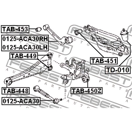 0125-ACA30 Тяга поперечна TOYOTA RAV 4 III 05- задн. міст (Вир-во FEBEST) фото від Мотор-Агро Харків Україна