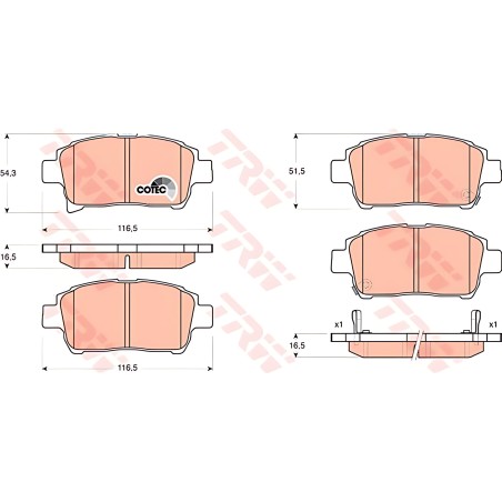 GDB3317 Колодка гальм. диск. TOYOTA COROLLA передн. (вир-во TRW) фото від Мотор-Агро Харків Україна