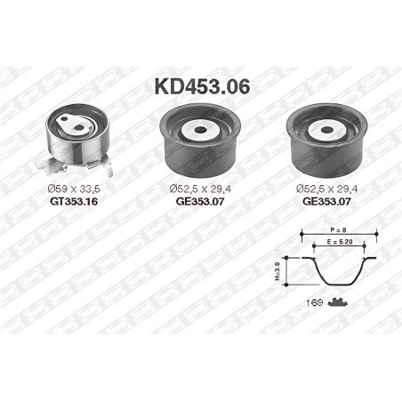 ➤ Комплект ременя ГРМ OPEL (Вир-во NTN-SNR) KD453.06