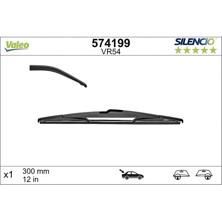 ➤ Щітка склоочис. 300 мм скла заднього Silencio Wiper Rear VR54 x1 (вир-во Valeo) 574199