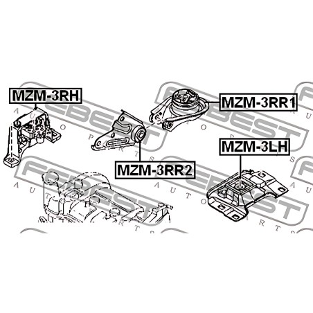 MZM-3RR1 Подушка двигуна задня MAZDA 3/FORD FOCUS/VOLVO S40 (вир-во FEBEST) фото від Мотор-Агро Харків Україна