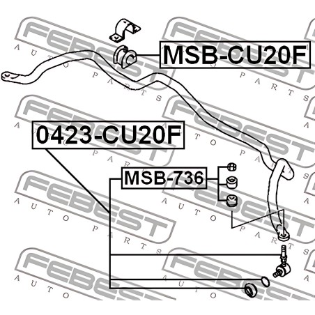 MSB-CU20F Втулка стабілізатора MITSUBIHSI LANCER VII 03-перед. міст (Вир-во FEBEST) фото від Мотор-Агро Харків Україна