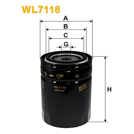 ➤ Фільтр масляний двигуна WL7118/OP563/1 (вир-во WIX-FILTERS UA) WL7118