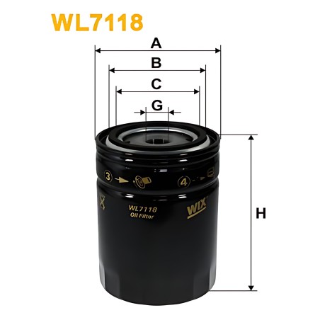 ➤ Фільтр масляний двигуна WL7118/OP563/1 (вир-во WIX-FILTERS UA) WL7118