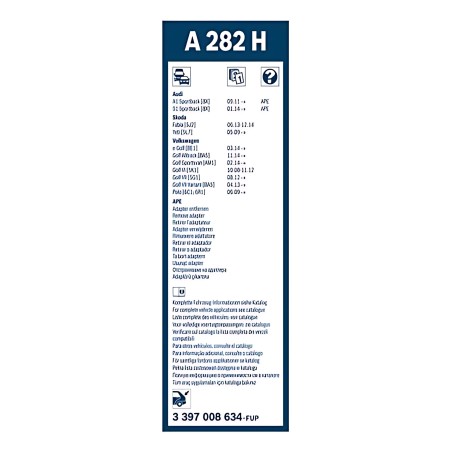 ➤ Щітка склоочис. 280 . AEROTWIN A282H скла заднього (вир-во Bosch) 3397008634