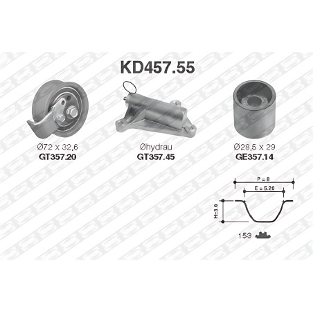 KD457.55 Комплект ременя ГРМ AUDI (Вир-во NTN-SNR) фото від Мотор-Агро Харків Україна