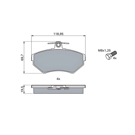 ➤ Колодка гальм. диск. AUDI/VW PASSAT/A4 передн. (вир-во Bosch) 0 986 494 021