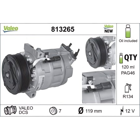 813265 Компресор кондиціонера NISSAN NV 400/X-TRAIL (T31) (07-) (вир-во Valeo) фото від Мотор-Агро Харків Україна