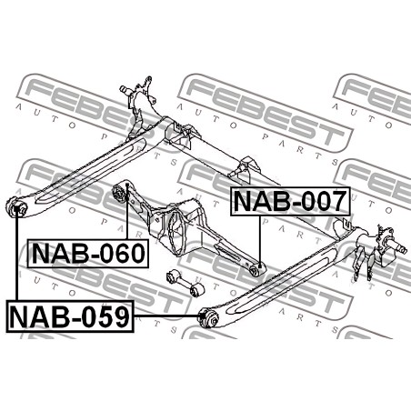 NAB-059 Сайлентблок балки NISSAN ALMERA 00- задн. міст (Вир-во FEBEST) фото від Мотор-Агро Харків Україна